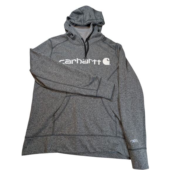 Carhartt Hoodie Youth L Gray Relaxed Fit Force Extremes Pullover Casual Logo - Picture 1 of 5